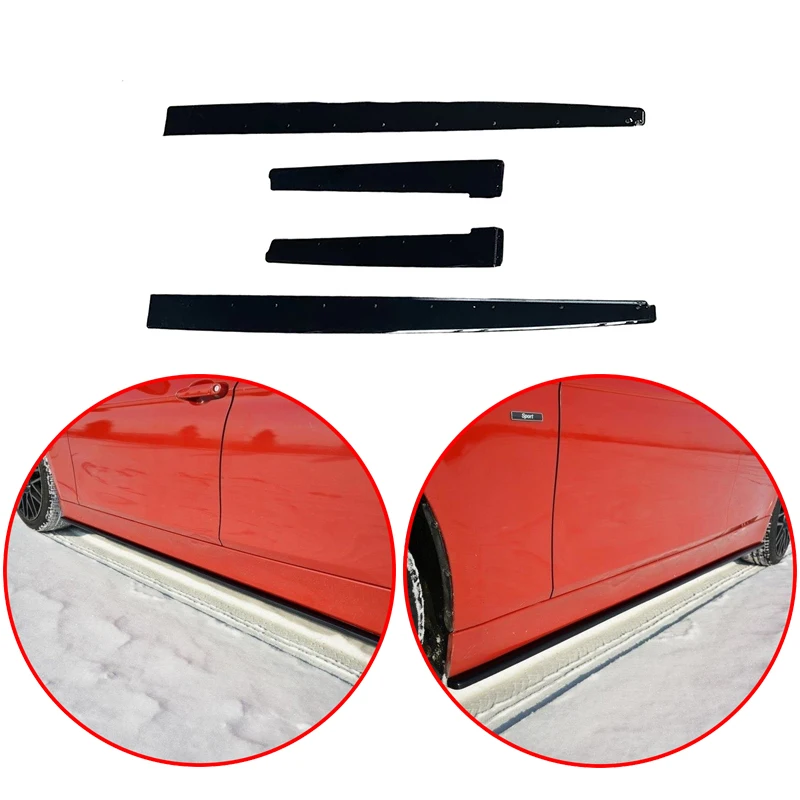 

High Quality ABS 4/Pcs Car Side Skirt Splitters Diffuser For BMW 3 Series F30 F31 2012-2018 Bumper Spoiler Body kit Glossy Black