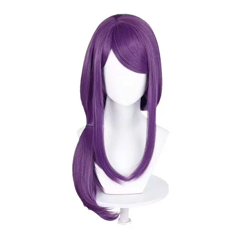 

A 24" Anime Character Same-Style Breathable Purple Wig, High-Quality Heat-Resistant Synthetic Wigs, Suitable For Cosplay