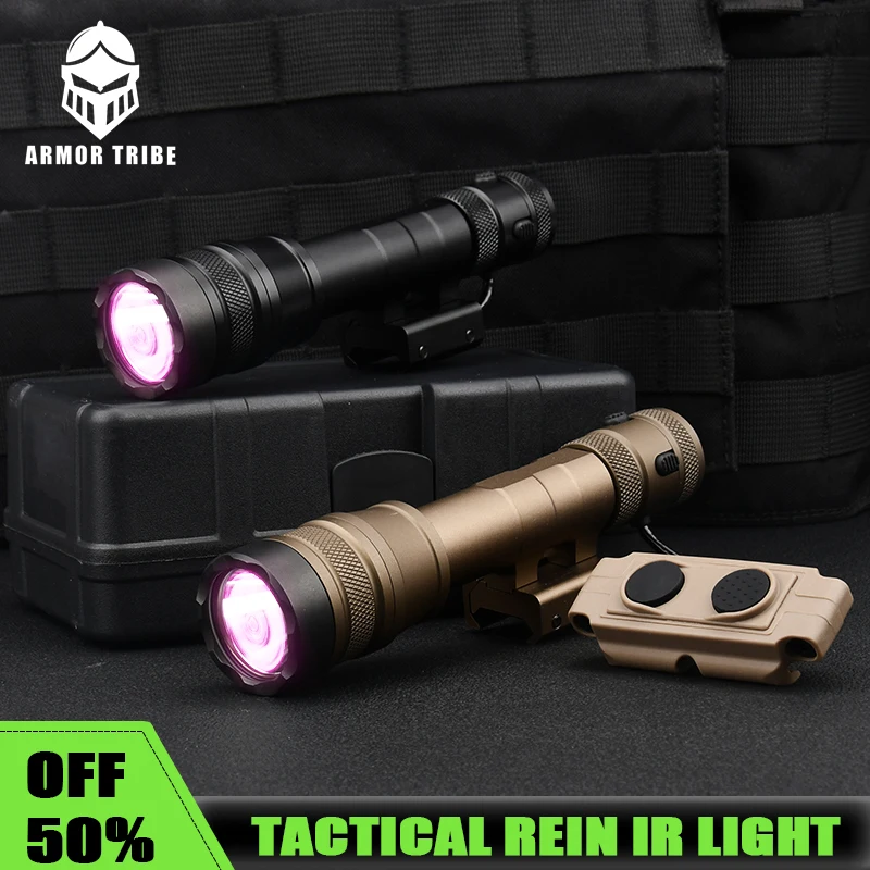 

WADSN Tactical REIN 1.0 Metal Flashlight IR LED Airsoft Hunting Weapon Scout Light Fit 20mm Picatinny Rail with Pressure Switch