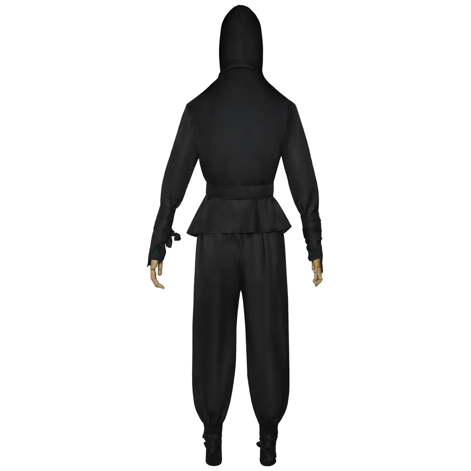 Japanese Ninja Roleplay Costume Adult Samurai Fantasy Kimono Hooded Black Uniform Halloween Carnival Party Assassin Outfit - view 3