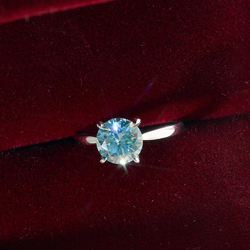 JoyceJelly 2 Karat D-Farbe VVS Moissanit-Ring mit Zertifikat, Original-Sterlingsilber 925 Schmuck für Damen, Eheringe – Detail 6