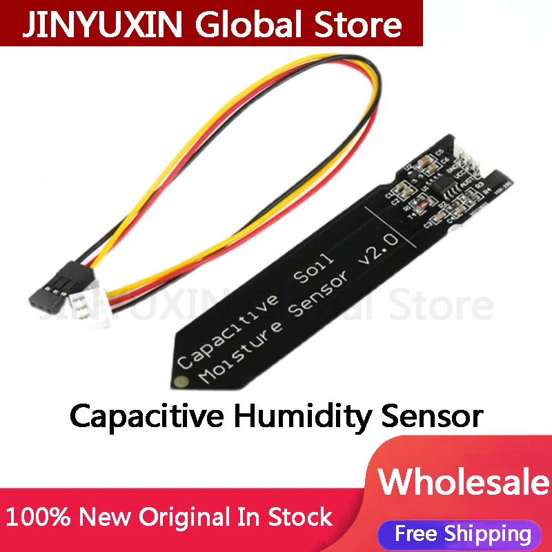 2Pcs Capacitive soil humidity sensor module Water content detection Test controller Automatic watering and feeding line