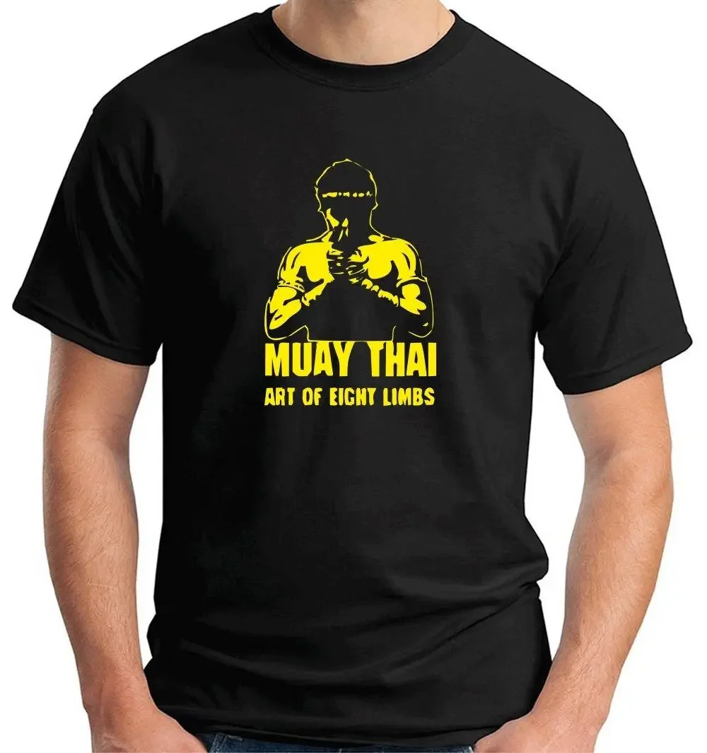 Muay Thai Art of Eight Limbs Boxing Combat Kicking Fighter Gift T-Shirt New 100% Cotton O-Neck Short Sleeve Casual Mens T-shirt