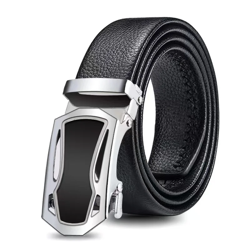 

Men Belts Metal Automatic Buckle Brand High Quality Leather Belts for Men Famous Brand Luxury Work Business Strap