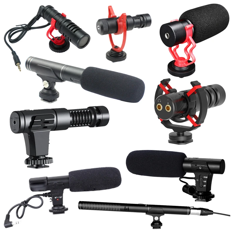 

Professional DSLR Camera Microphone with Shock Mount /Cold shoe Cardioid Pickup for Canon Nikon Sony Mobile Phone Vlog Recording