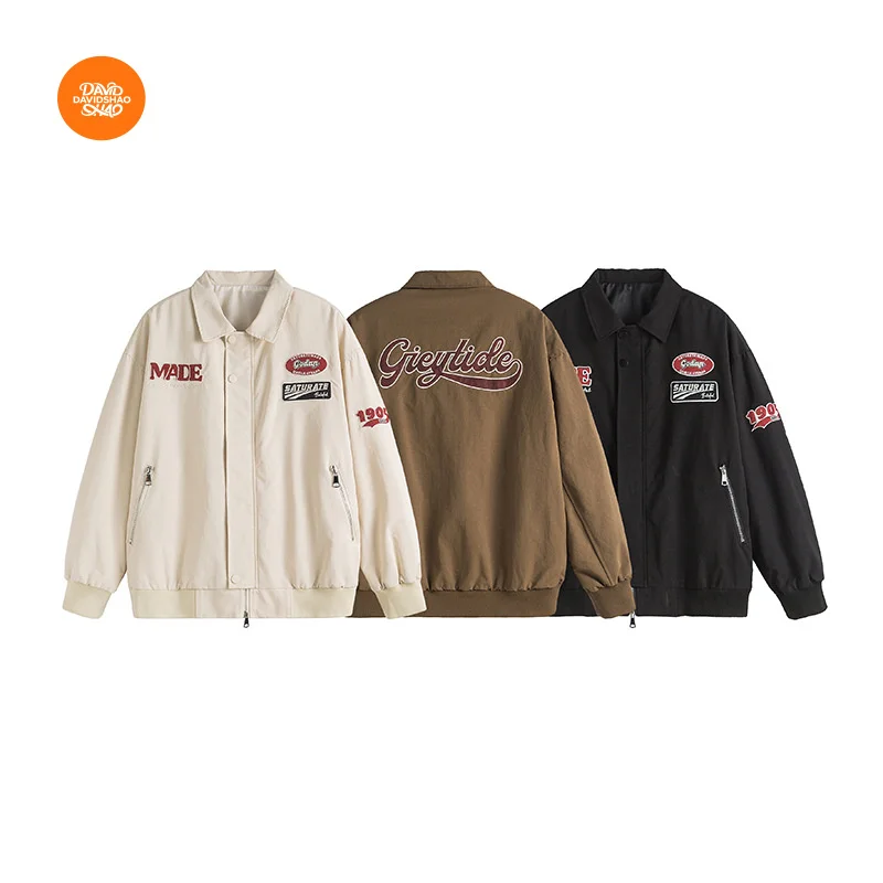 

DAVIDSHAO EU US Size Top Quality Street Outdoor Wear Luxury Unisex Trendy Brand Design Embroidered Casual Jacket