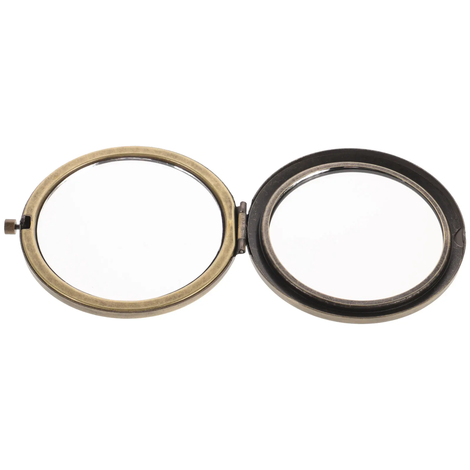 Delicado espelho portátil circular maquiagem dobrável cosméticos femininos para mulher