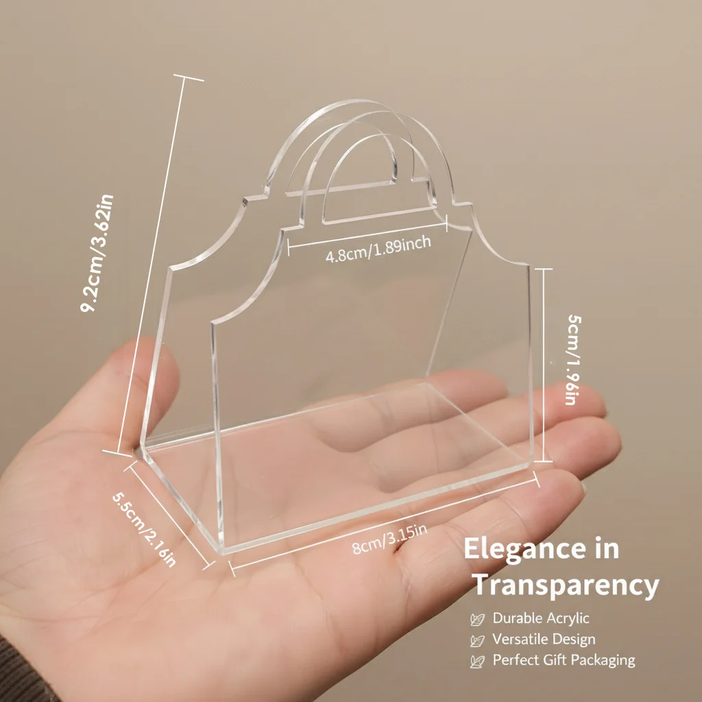 8pcs/set Transparent Small Handbag Style Acrylic Multi-purpose Packaging Boxes Party and Evening Gift Box Jewelry Storage Box