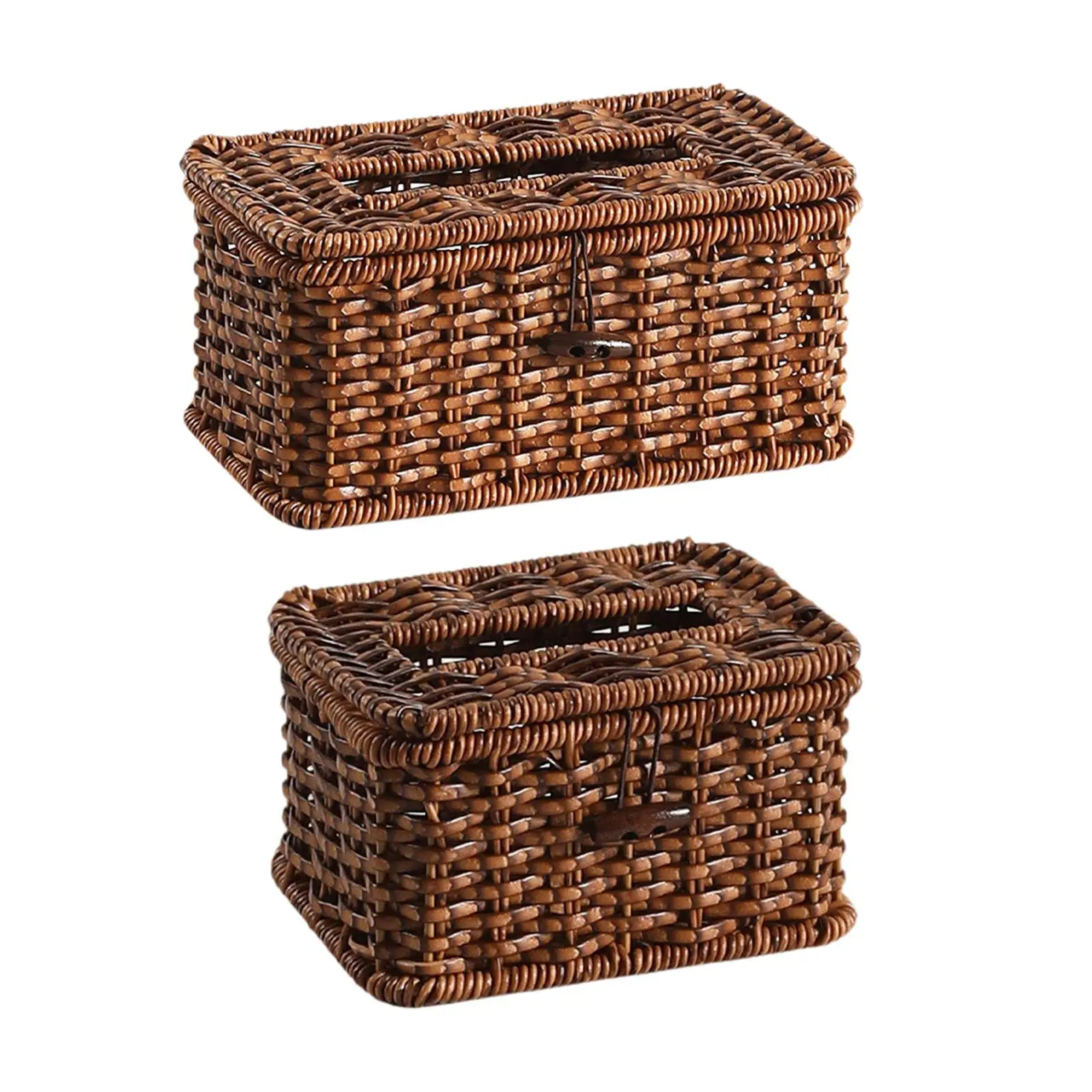 

Tissue Box Cover Napkin Holder Case with Lid for Living Room Washroom Hotel