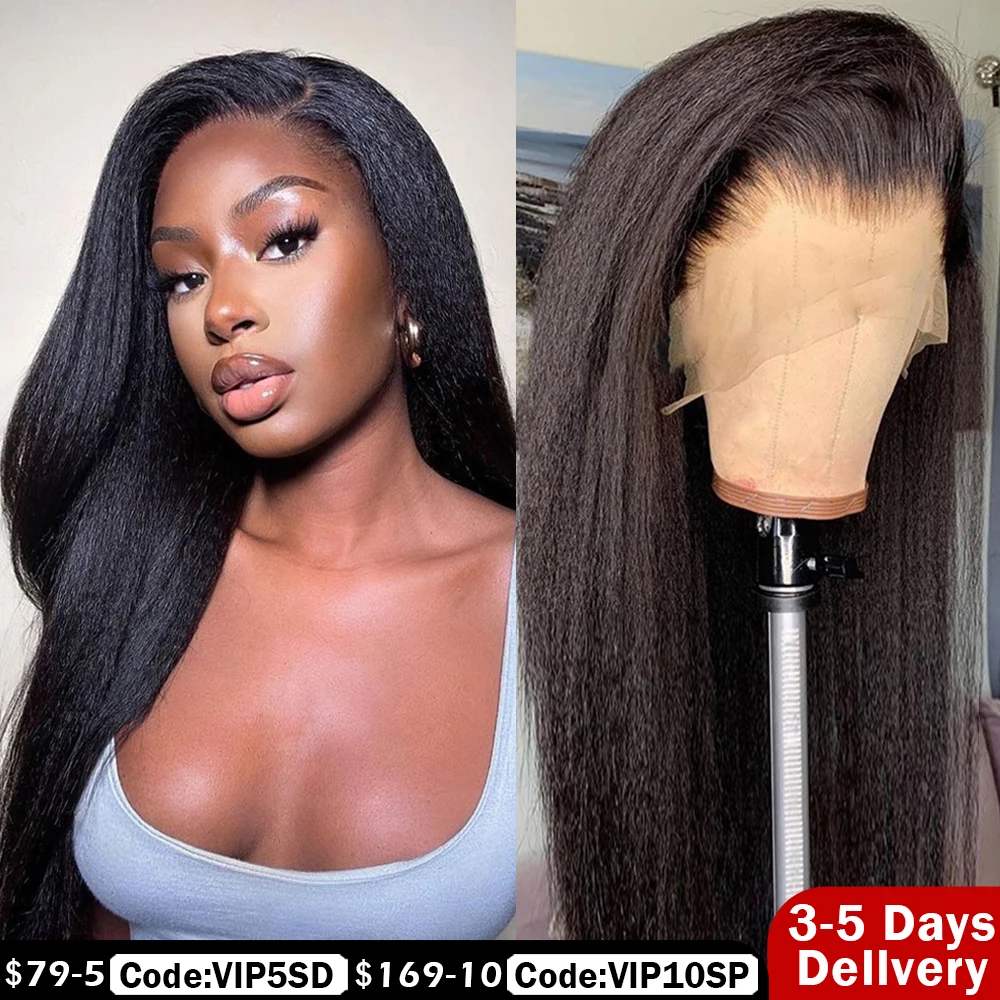 

Kinky Straight Wig Brazilian Wigs For Black Women Pre Plucked 30 34 Inch 13x6 Hd Transparent 13x4 Lace Frontal Human Hair Wigs