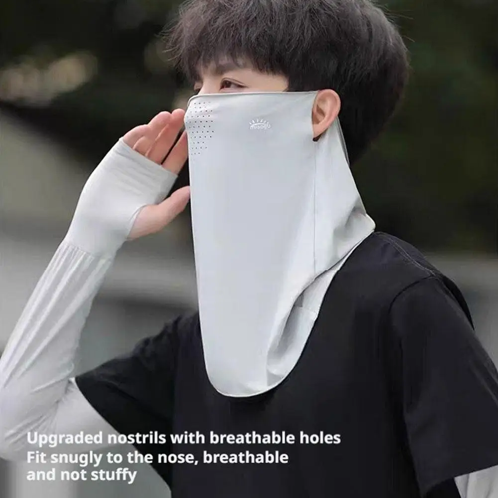 Ce Silk Sunscreen Mask For Men And Women Full Face Anti-ultraviolet Face Gini Neck Mask Veil Driving Face Mask
