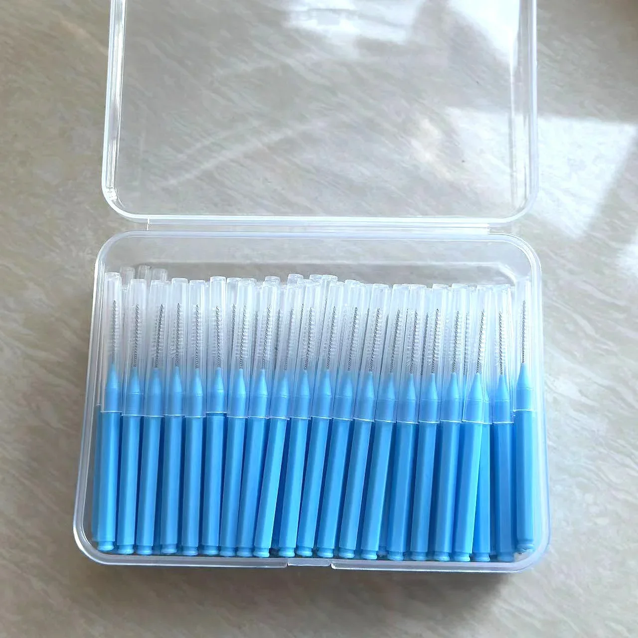 100/200 Stuks Doos Rager 0.6-1.5Mm Reiniging Tussen Tanden Mondverzorging Orthodontische I Vorm Tandzijde I-type push pull