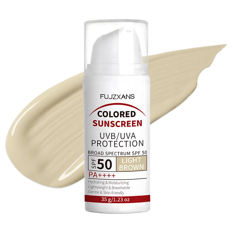 Light Brown Tinted BB Cream SPF50-Titanium Dioxide Sunscreen,UVA/UVB Broad Spectrum,Waterproof Sweatproof,Flawless Natural Base