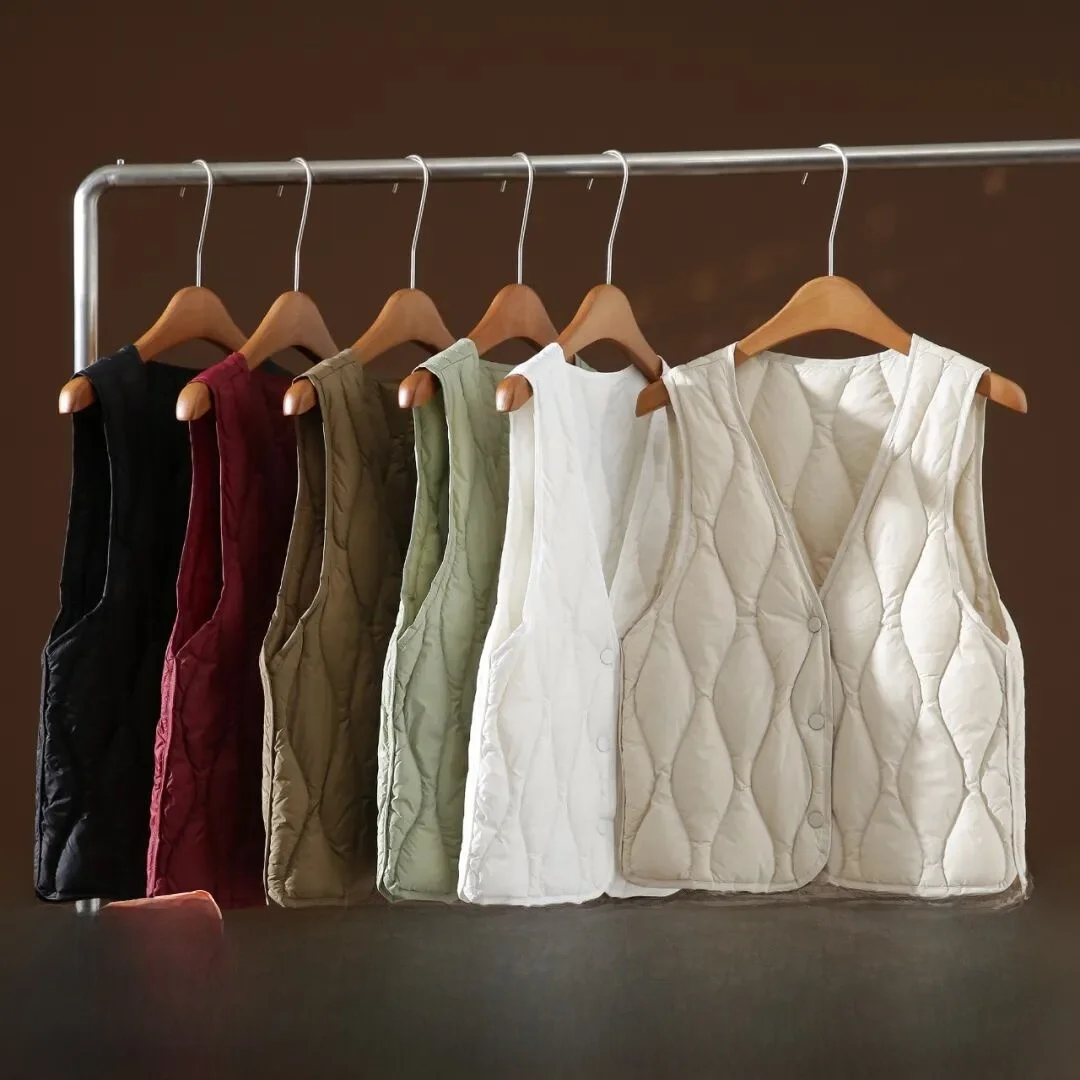 

90 Du down Filling V-Ne Men's And Women's down Vest Direct Store Supply Warehouse Lodown Autumn Winter Loose Fit Pure C...