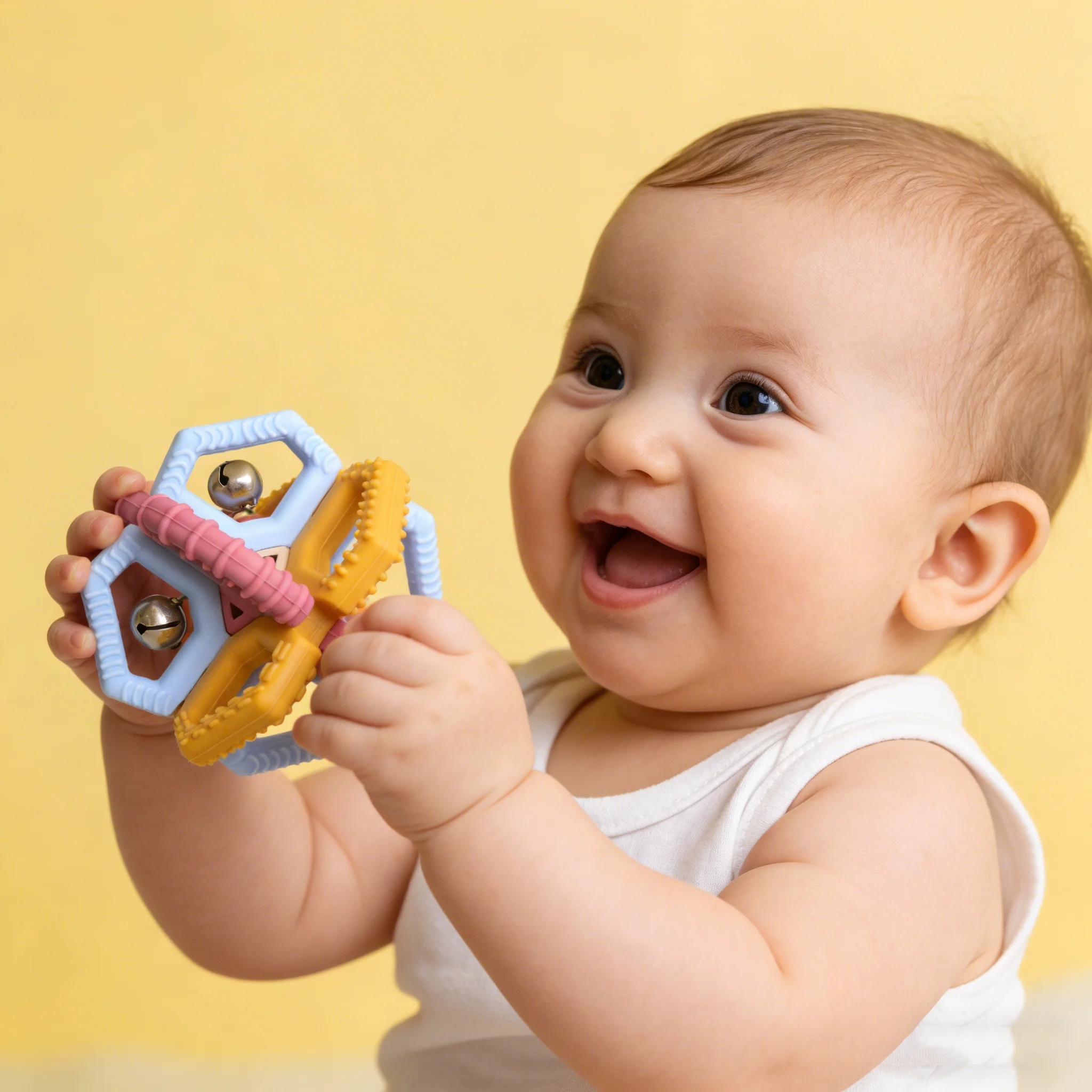 Safe Remote Control Silicone Teether Toy - Interactive Daily Soothing for Teething Infants & Toddlers