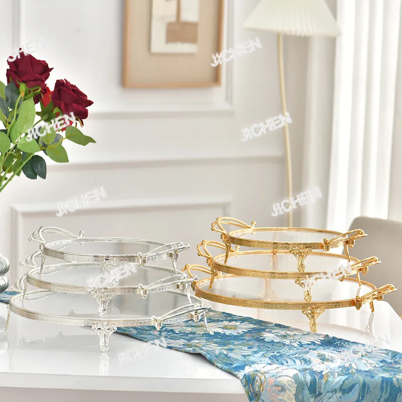 

New three-layer fruit tray household living room coffee table fruit tray multi-layer snack candy cake dessert tray