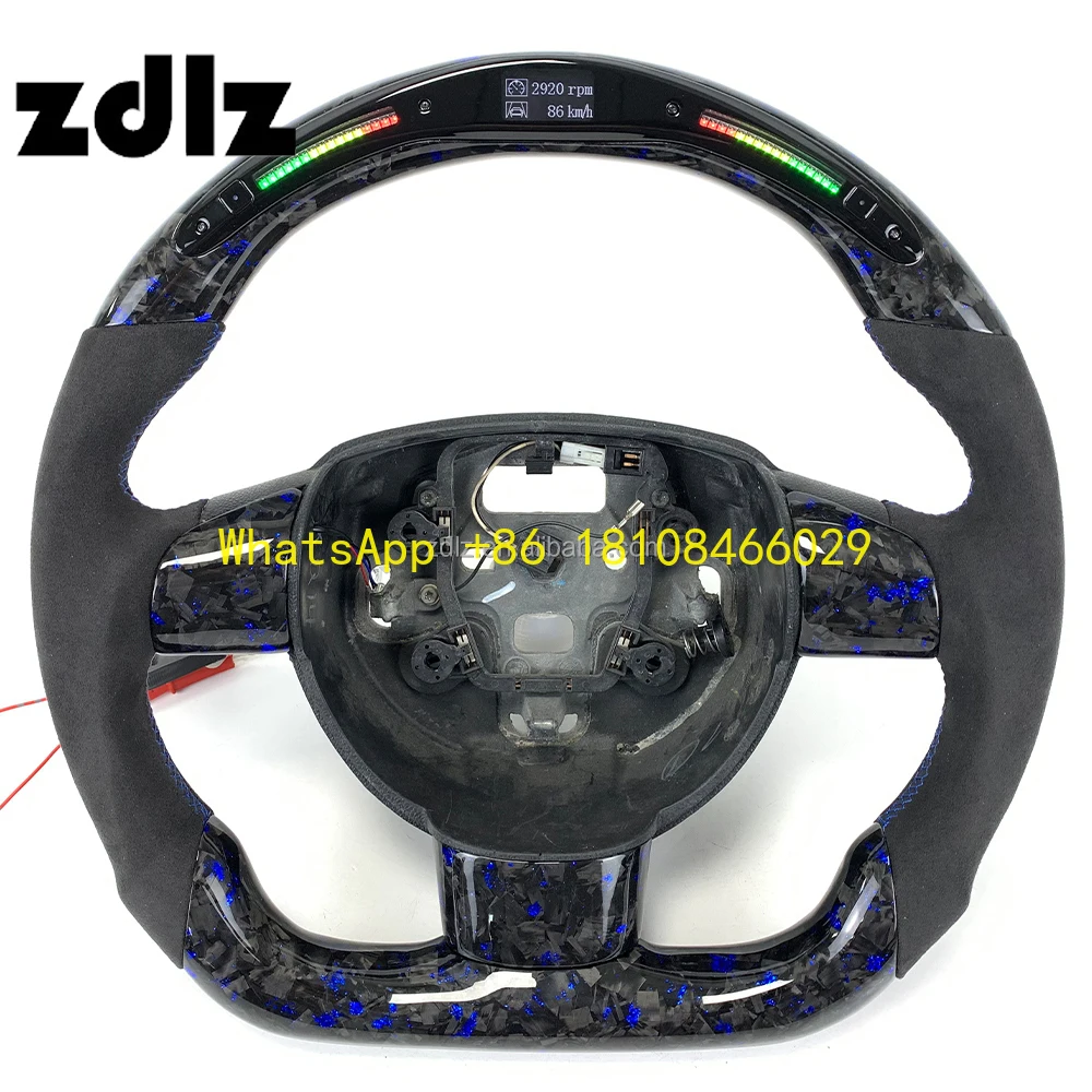 

Изготовленный на заказ светодиодный дисплей, замшевый кожаный руль из углеродного волокна для Ford Focus MK2 2006-2011, автомобильные аксессуары