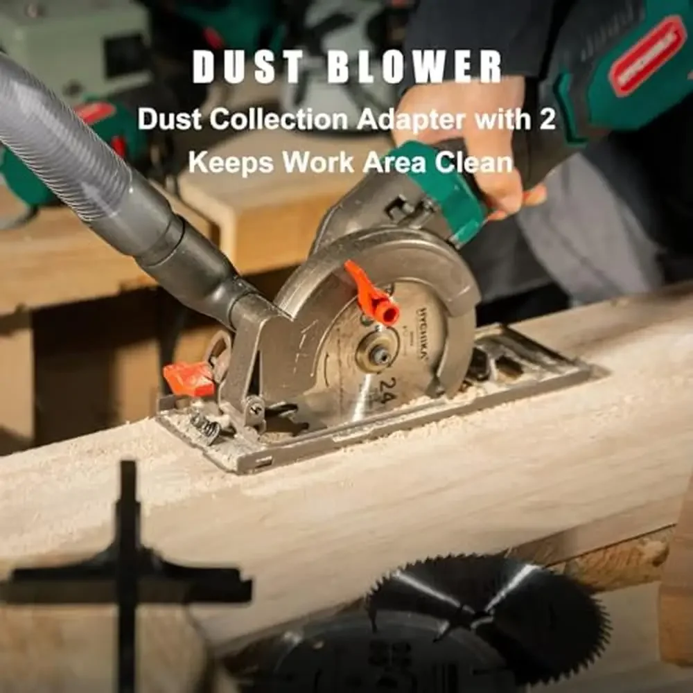 منشار دائري صغير 6.2A 3 شفرات مقياس جمع الغبار 1-7/8 بوصة أقصى عمق القطع مفتاح حماية مزدوج مقبض مريح #6