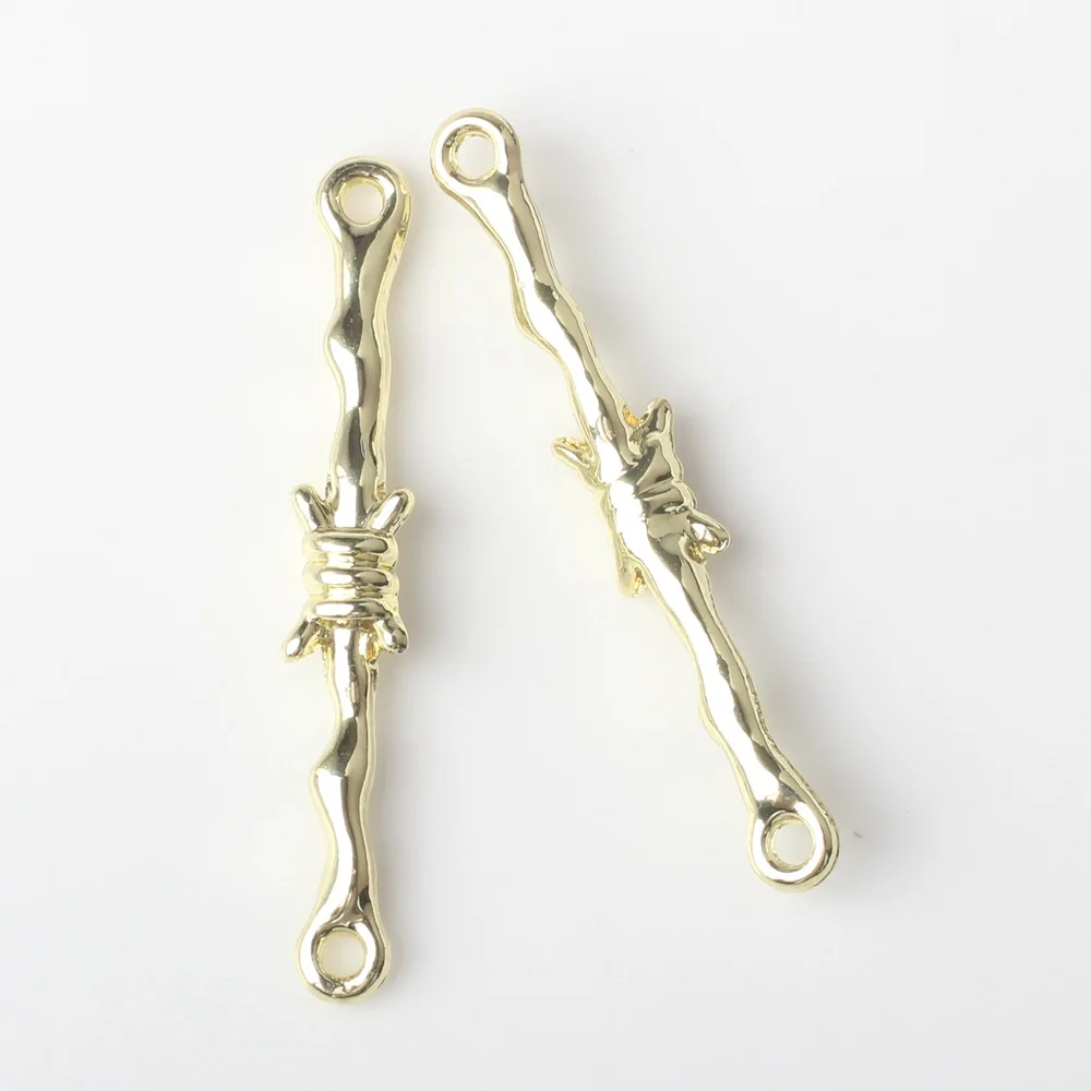 10pcs Double Hole Tree Branch Shape Pendant Charms For Jewelry Making Connector Handmade DIY Bracelet Necklace Accessories