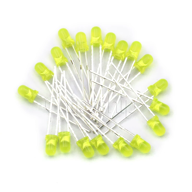 

3mm Yellow Emitting Yellow LED Light Yellow Light Yellow Straw Hat Light (50 PCS)