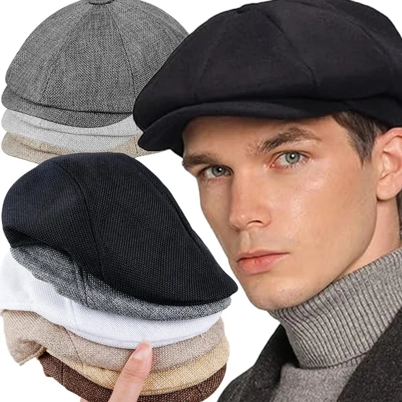 

Vintage Cotton Caps for Men Women Summer Autumn Hat Flat Ivy Gatsbay Berets Irish Outdoor Cabbie Beret Painter Hat Casual Wear