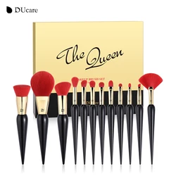 DUcare Makeup Brushes 12Pcs The Queen Seris Premium Gifts Foundation Powder Face Blush Eyeshadow Make up Brush Rubber Handle Set