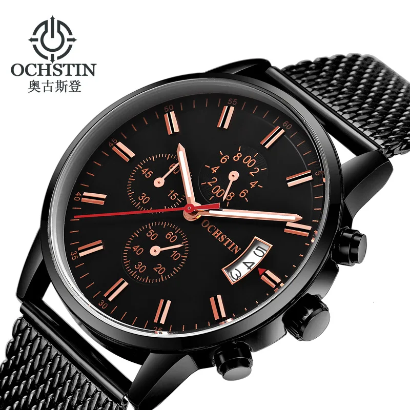 Foreign trade hot-selling ochstin genuine men's casual watch multi-function calendar 6 chronograph large dial watch