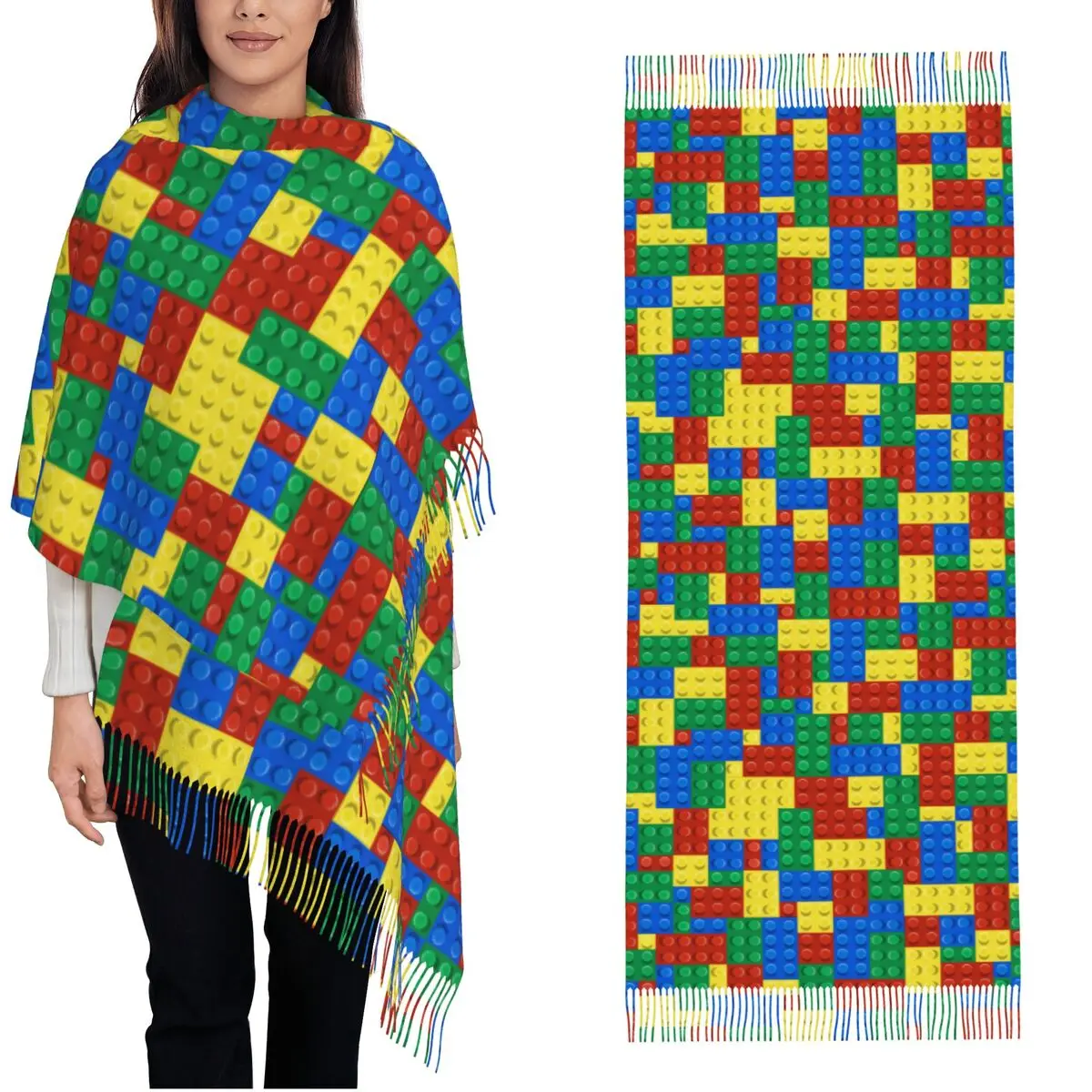 

Женский шарф, теплые блоки для сборки, дизайнерские головные уборы, шарфы с кисточкой, популярная шаль, зимняя бандана нового дизайна