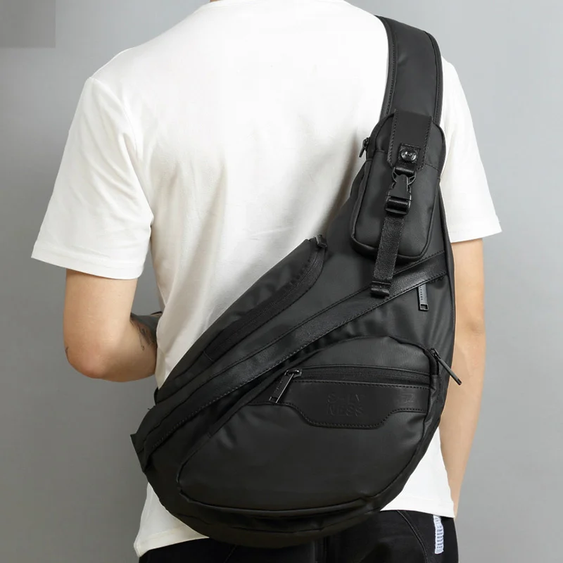 Men Waterproof Nylon Sling Backpack Rucksack High Quality Casual Shoulder Fashion Male Multi-functional Cross Body Chest Bag