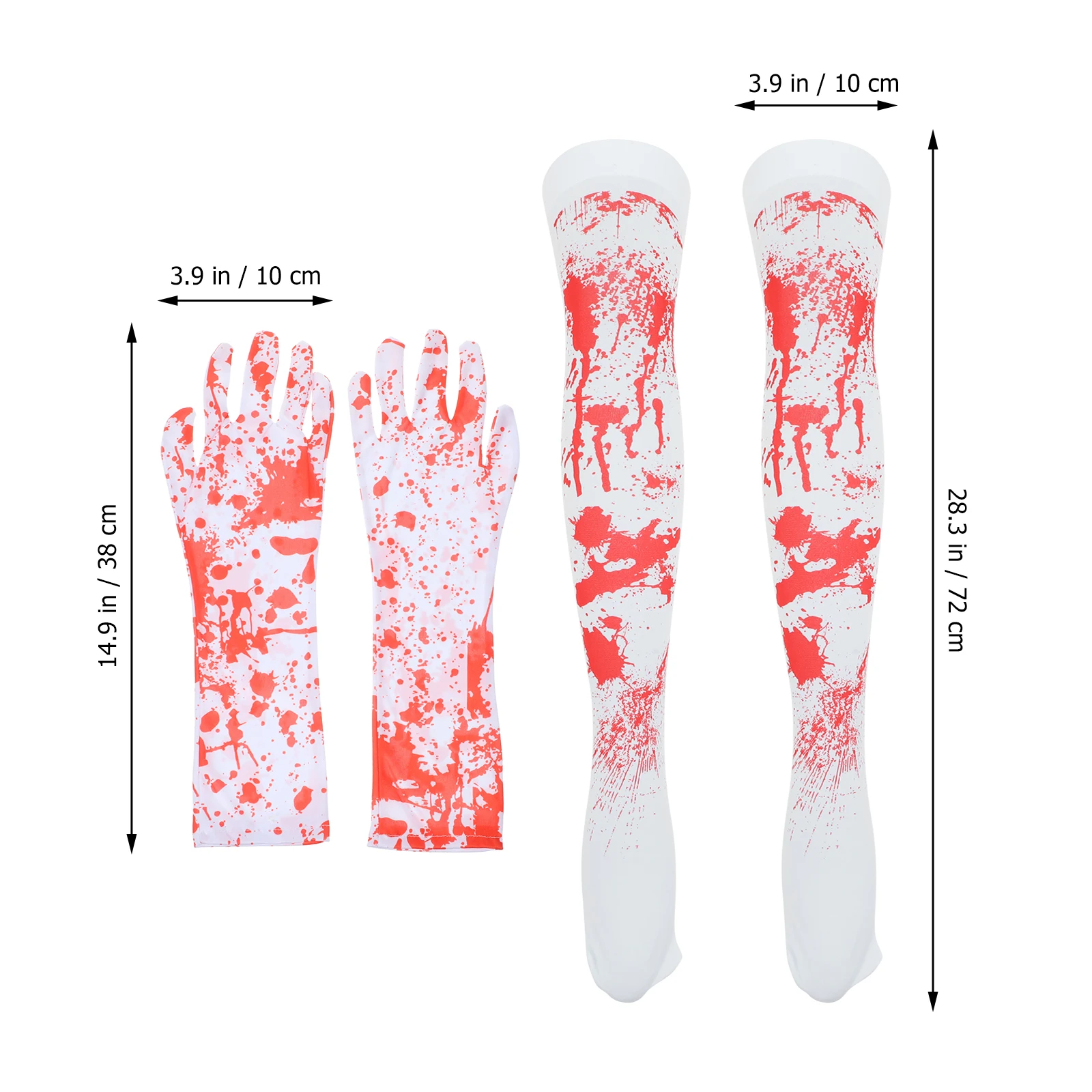 

Blood Stain Gloves Halloween Socks Reusable Props Makeup Costume Stockings Polyester