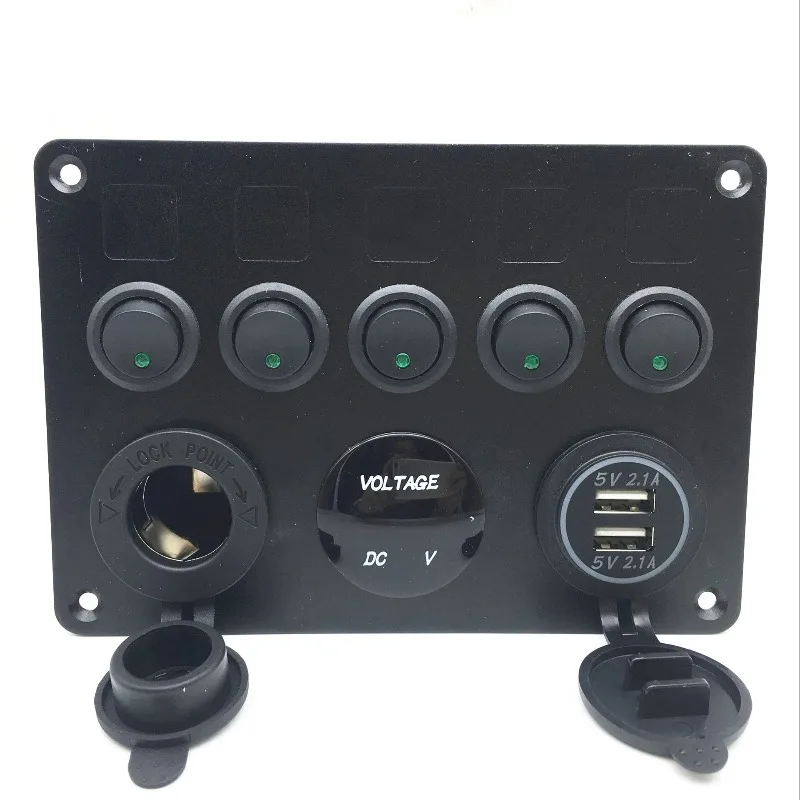 Automobile Modified  Panel 5-position 3-hole Cat Eye Rocker Arm , Small Switch Panel Universal