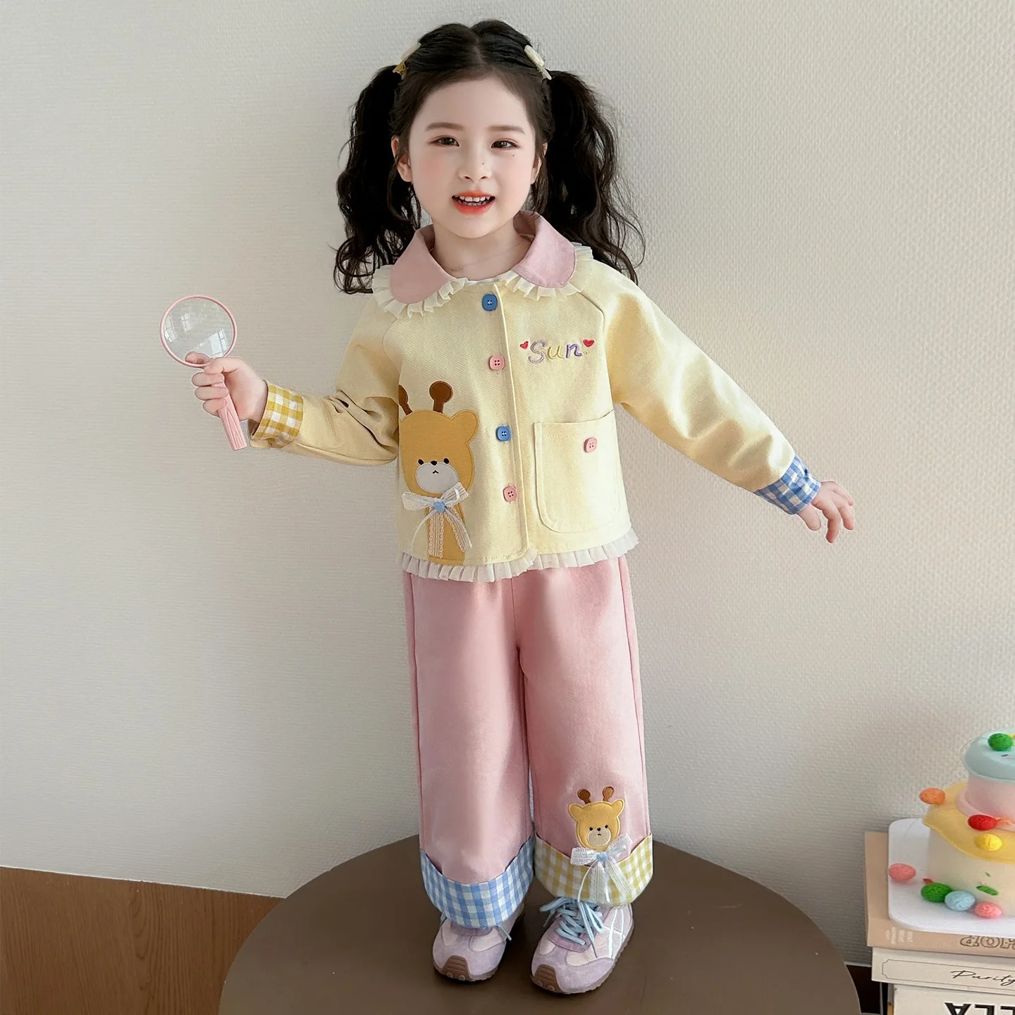 Girls Set 2026 New Children Cartoon Spring and Autumn Baby Girl Korean Fashion Little Girl Two Piece Set 3