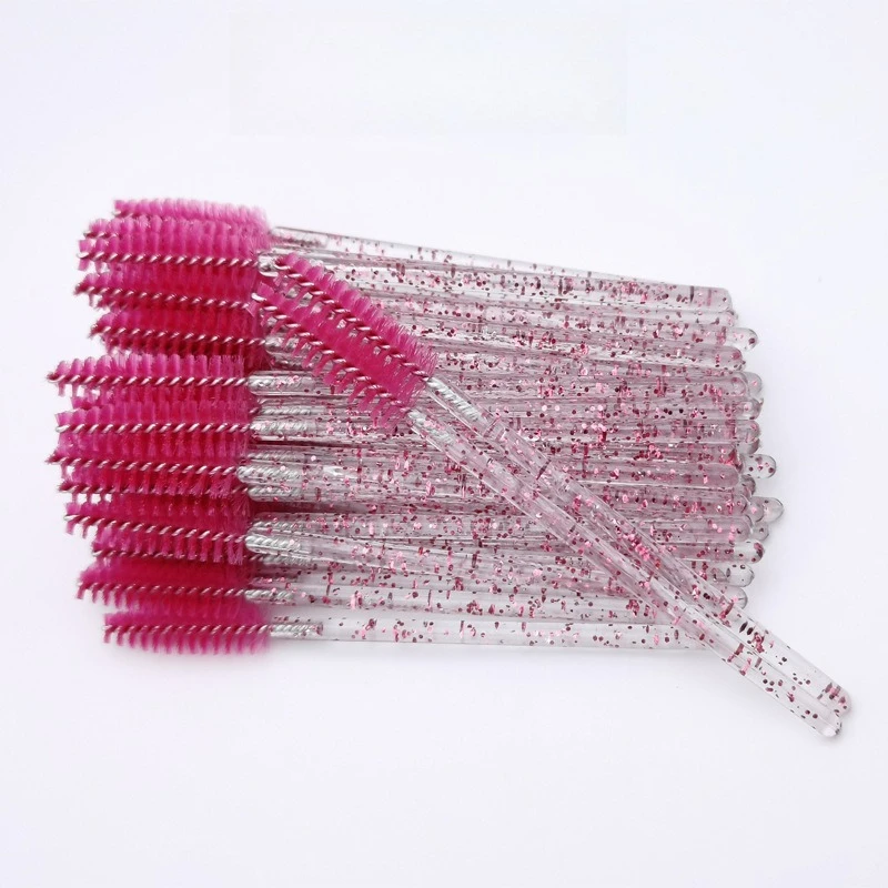 50 szt. Jednorazowe szczoteczki do rzęs, grzebienie do brwi, akcesoria do przedłużania rzęs, aplikatory do tuszu do rzęs, profesjonalne narzędzie kosmetyczne do makijażu