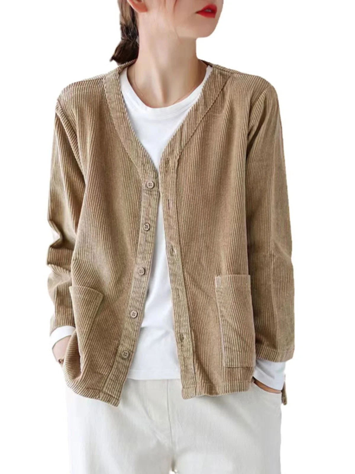 سروال قصير كلاسيكي ort Jaet نسائي فضفاض على شكل حرف V وأزرار علوية irt ملابس جديدة ذات جودة عالية مصممة بألوان نقية للتنقل Sle #5