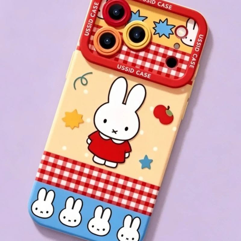Cartoon Kawaii New Style Applicable Apple Anti-fall  Phone Case Fashion All Inclusive Hanging Chain Good Feel Exquisite Miffy