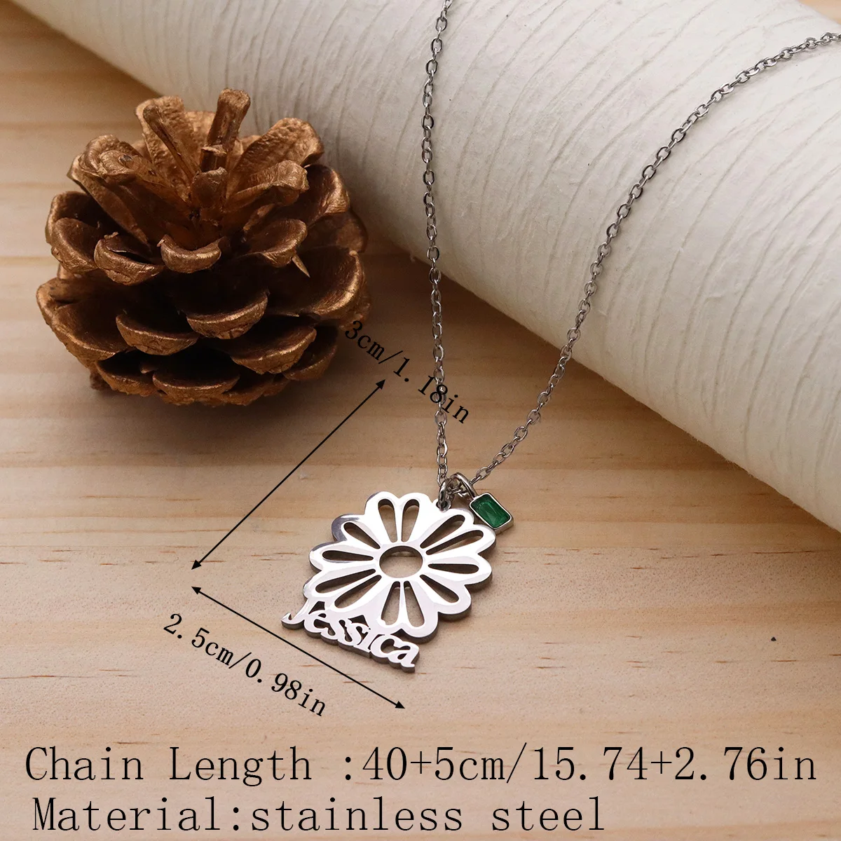 Todorova Custom Name Cute Little Daisy Pendant Stainless Steel Necklace Wedding Party Birthday Jewelry Gift