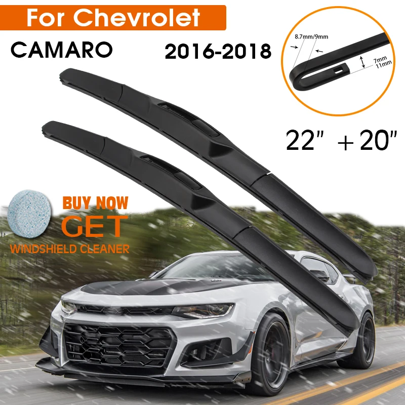 Автомобильные стеклоочистители для Chevrolet CAMARO 2016-2018 лобовое стекло резиновая силиконовая заправка переднее окно стеклоочистителя 22 