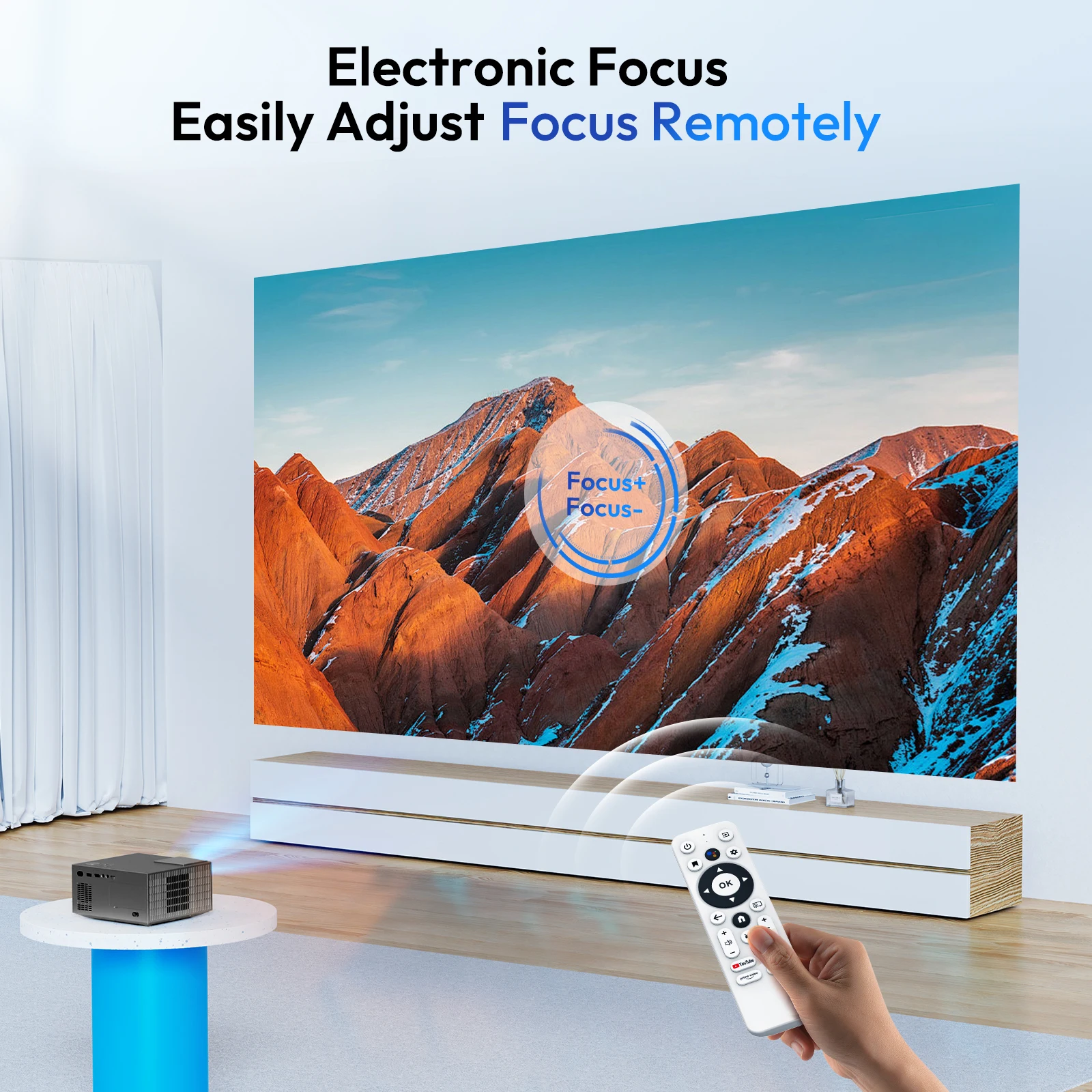 Electric Focus Smart Projector Full HD XGODY Sail2 600ANSI Native 1080P Bluetooth WiFi Projector 4K Support Home Cinema