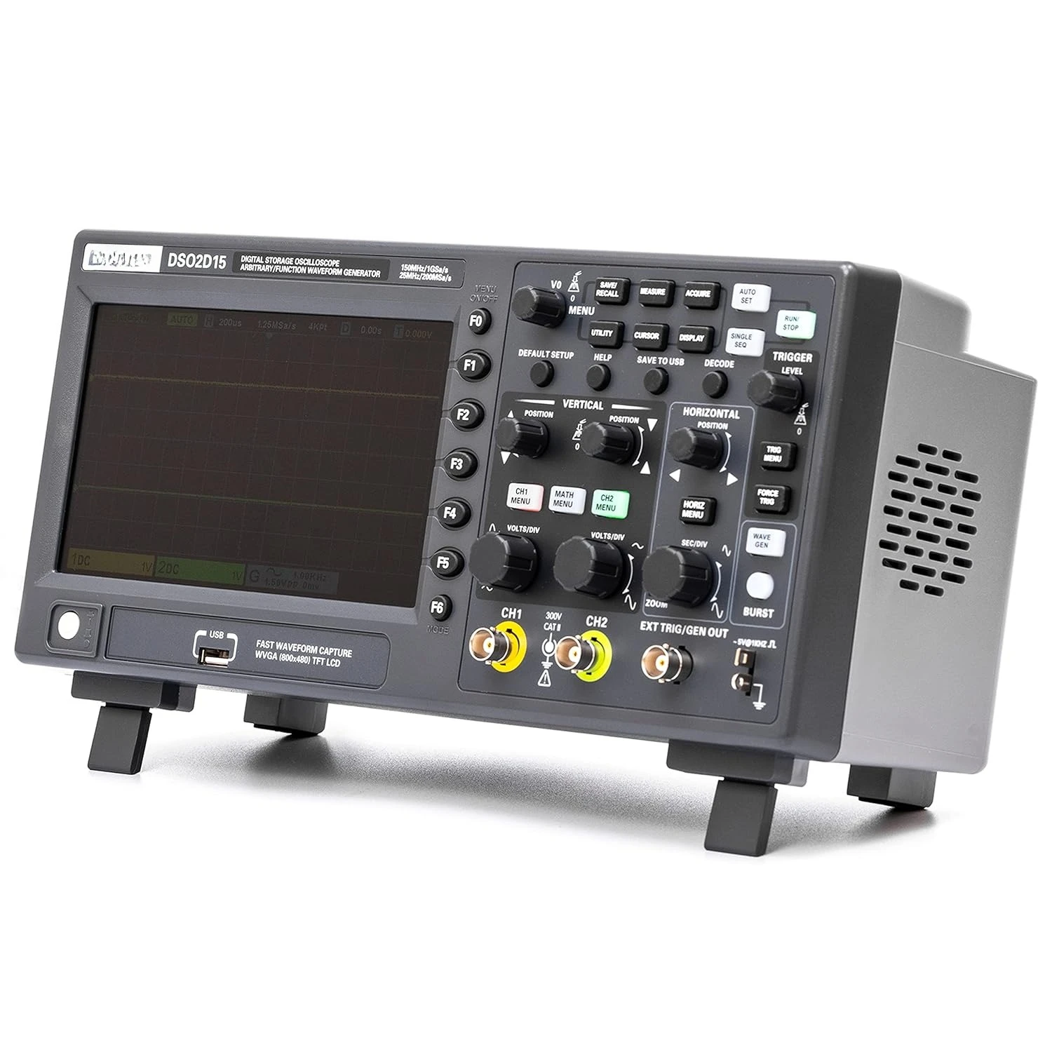 DSO2D15 Digital Storage Lab Oscilloscopes150MHz Bandwidth 2CH Dual Channel 1GSa/s 8M Memory Depth·Factory Direct Sales
