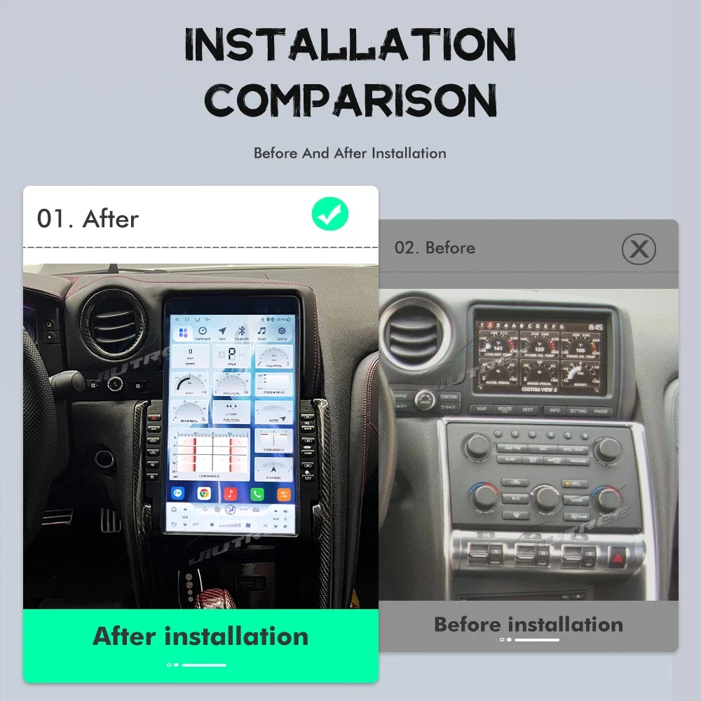 Android audio For Nissan GT-R GTR 2009-2015 Android 12 tesla style Octa Core 8+256G Car Multimedia Player Stereo Radio