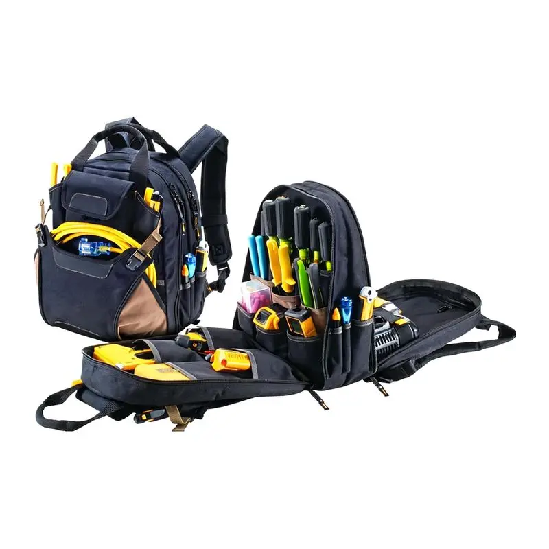 Carpenter's Tools Backpack 44 Pockets Pad Back Support