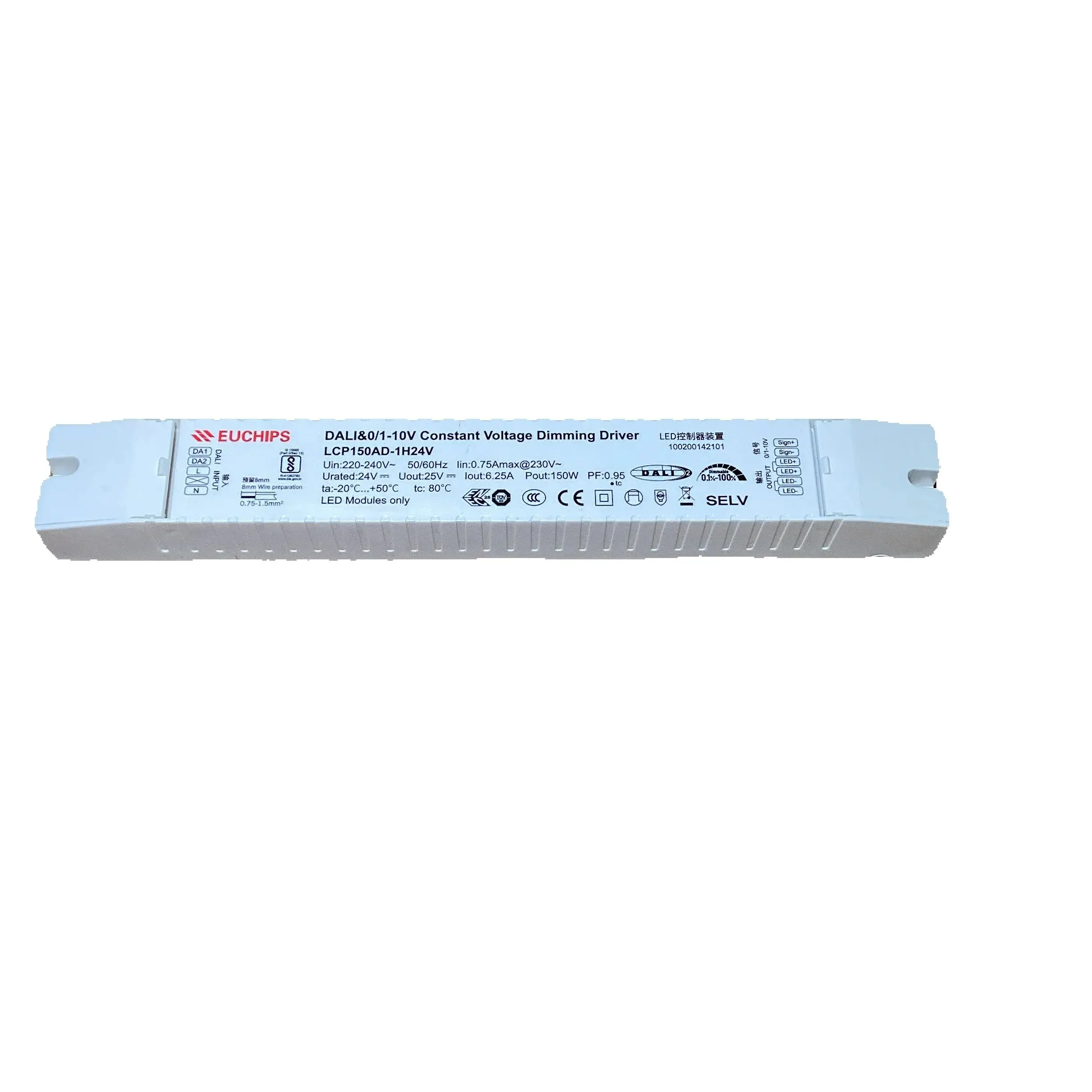 Stepless Dimming 150W Constant Voltage Linear LED Driver DALI 0/1‑10V PWM Touch DIM Adjustable Resistance Active Signal