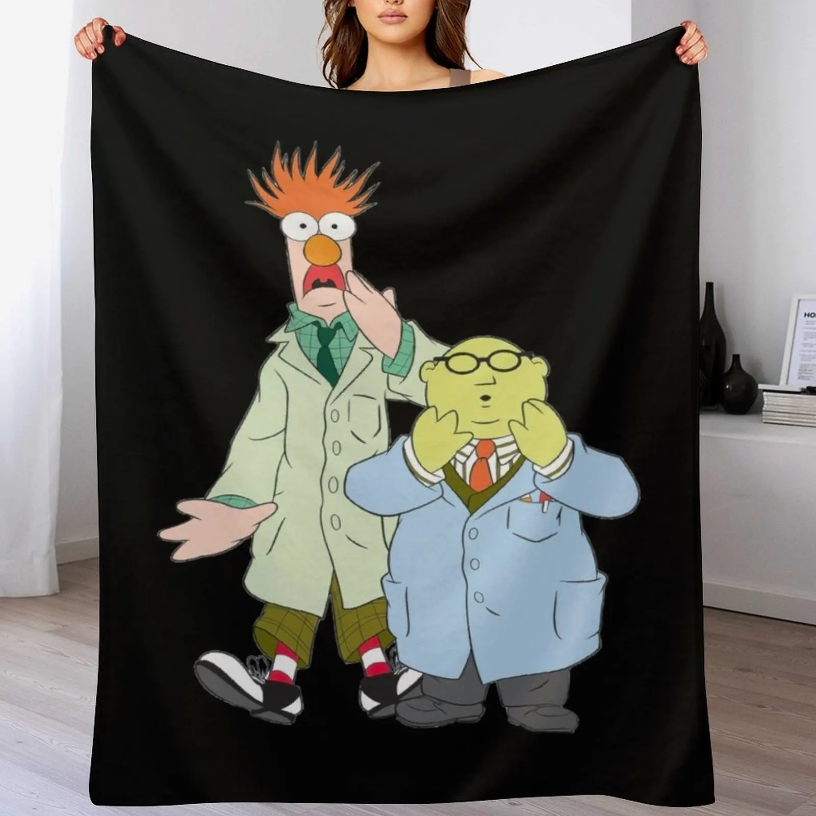 Beaker and Dr. Bunsen Honeydew The Muppets Show Throw Blanket Hair Weighted Blankets