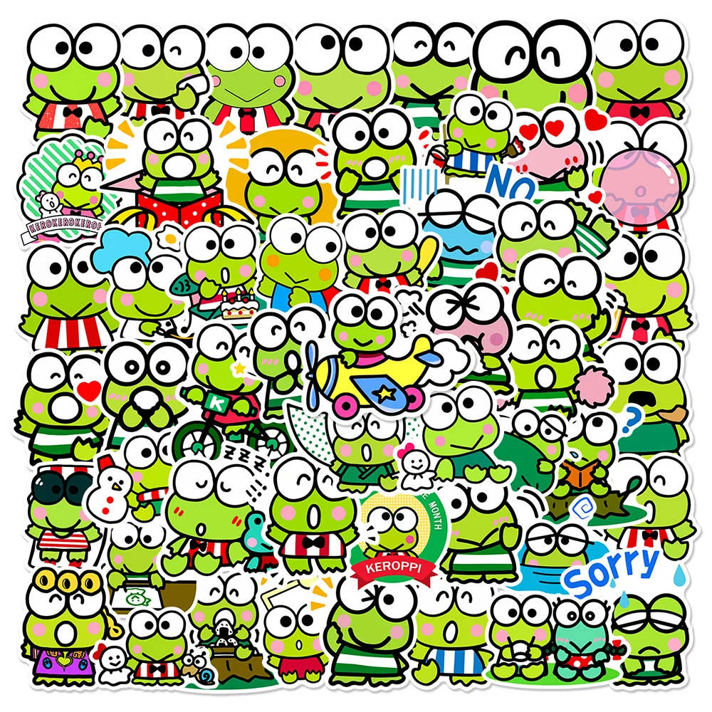 10/30/50ชิ้นการ์ตูนน่ารัก kerokero Keroppi หมวกกันน็อคสติ๊กเกอร์สำหรับเด็กหมวกกันน็อครถยนต์สติกเกอร์อะนิเมะ Sanrio สติกเกอร์สนุกของเล่นคลาสสิก