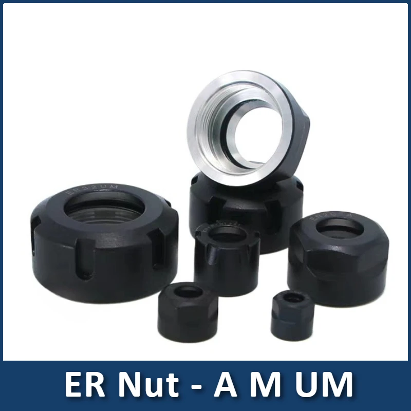 

ER8 ER11 ER16 ER20 ER25 ER32 ER40 NUT A M UM ER Гравировальный станок с ЧПУ Цанговая гайка ER для держателя инструмента Токарный станок Инструменты