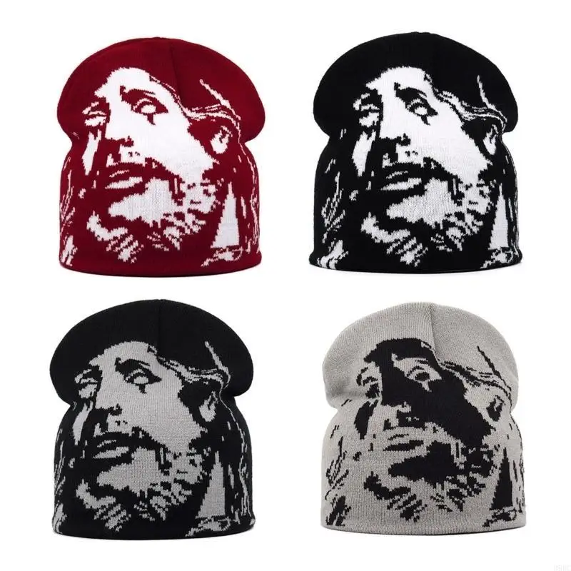 39BC قبعة متماسكة فريدة من نوعها للجنسين قبعة الشتاء السترة عارضة الشارع الشهير بيني صور الدعائم