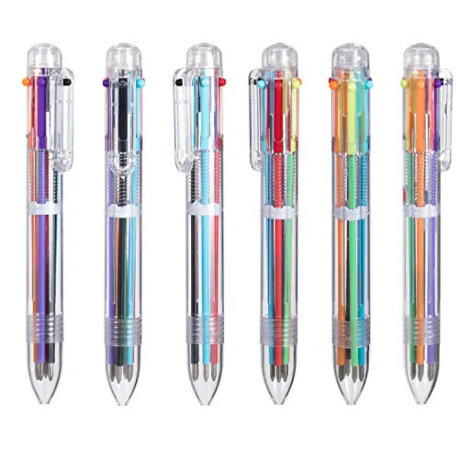 

Pack 0.5mm 6-in-1 Multicolor Ballpoint Pen, 6-Color Retractable Ballpoint Pens for Office School Supplies Students Gift, Party