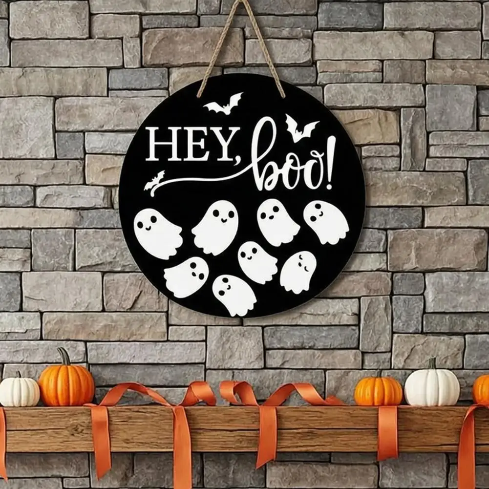 Ready to Hang Holiday Decor Rustic Halloween Door Hanger Halloween Porch Door Sign Rustic Farmhouse Wall Decor 2d for Front
