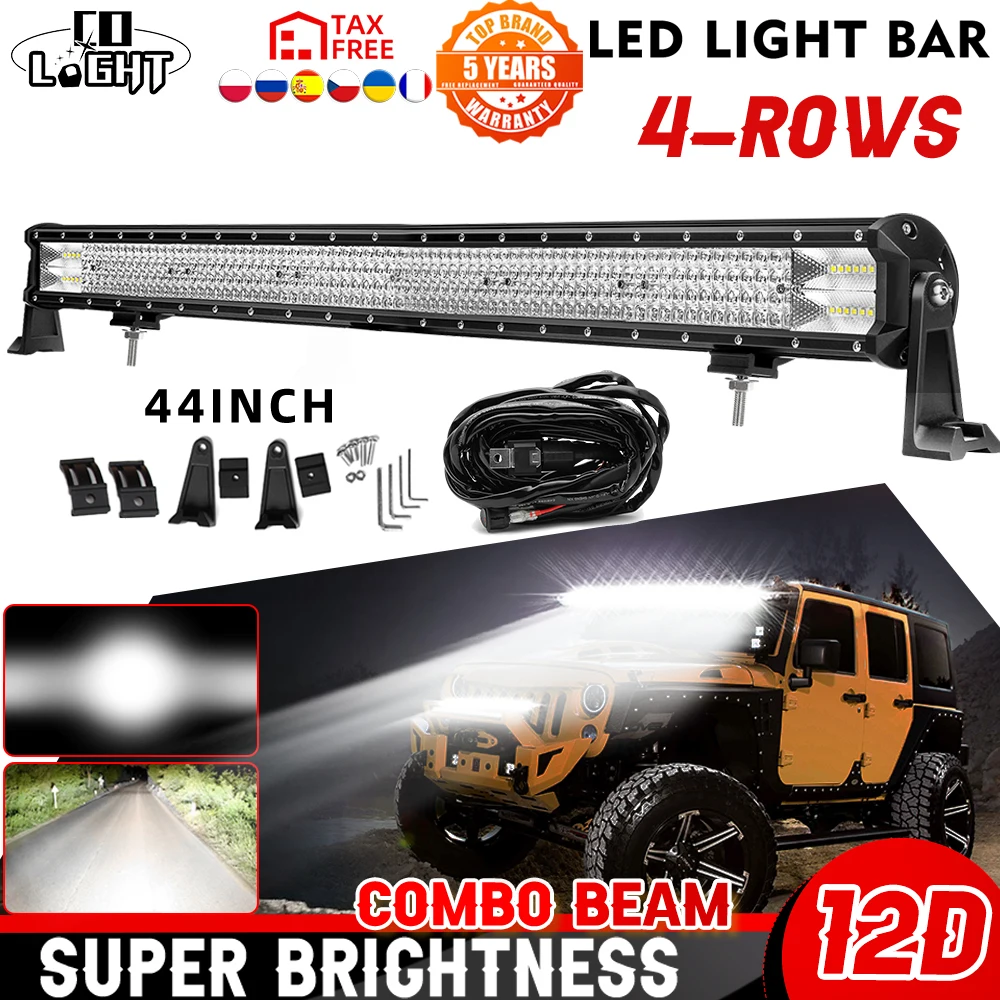 CO LIGHT 4-Rows Super Bright 12D Barra Led 4x4 Offroad 44