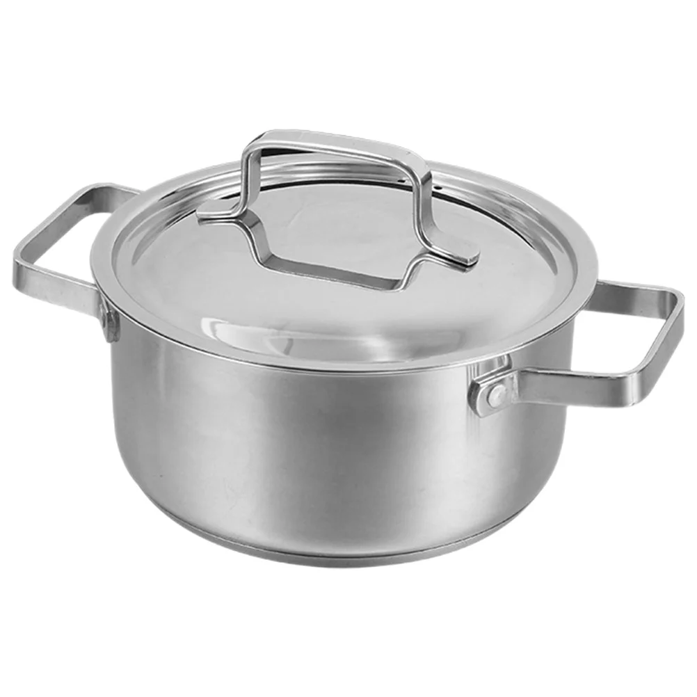 

Household Multifunctional Stainless Steel Soup Pot Anti-Scald Handle Mirror Polished Cooking Pot for Home Kitchen Ramen Stew